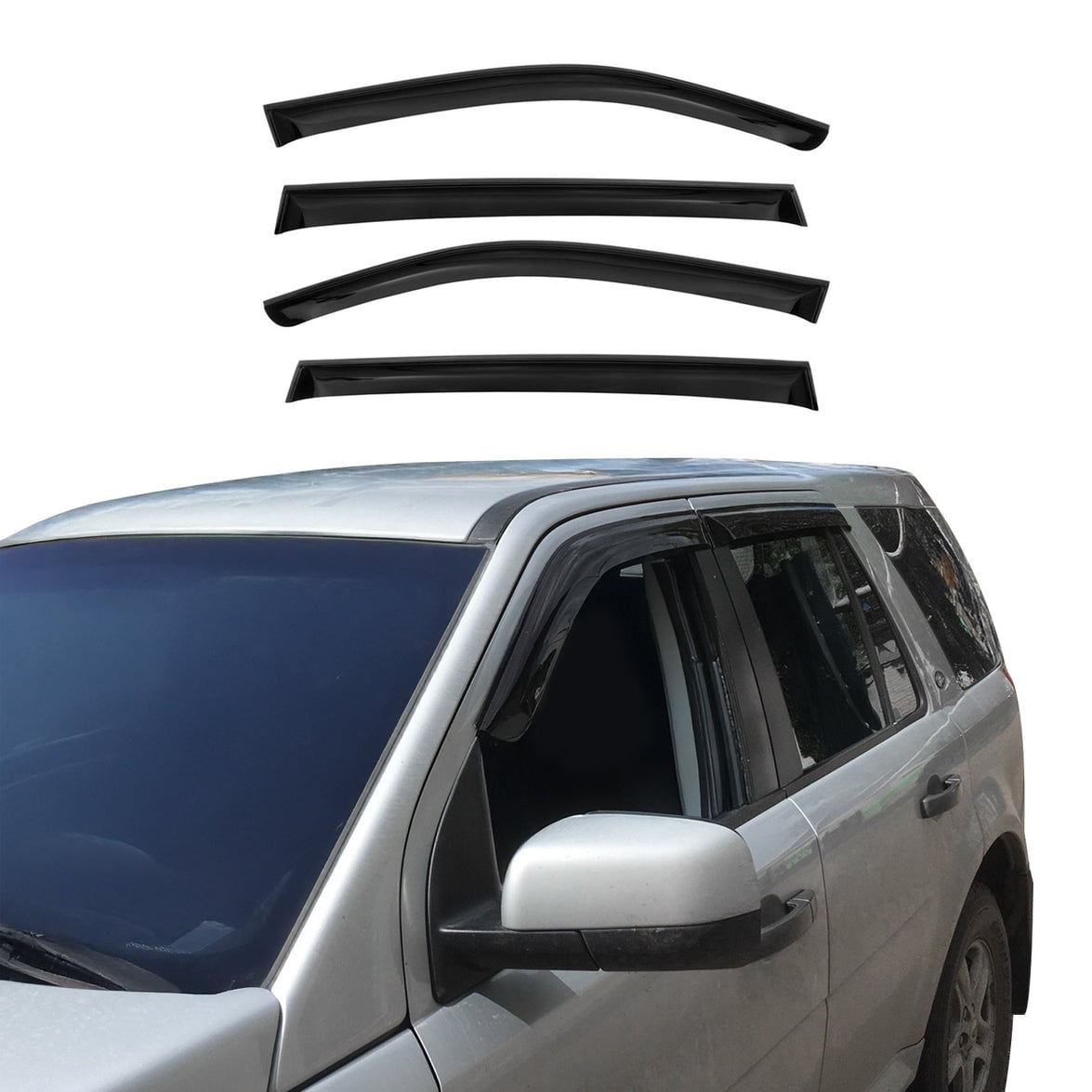 1716203 SUV Acrylic Wind Deflector for 2017 Jeep Compass II, Black - 4 Piece