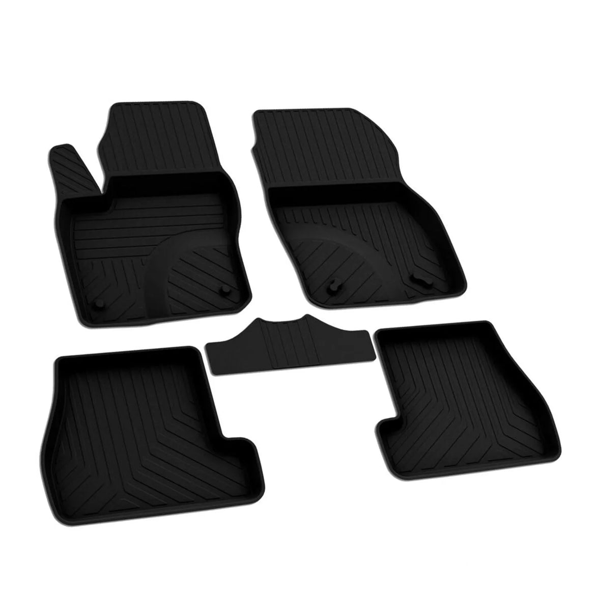 2608474 4D Rubber Floor Mat for 2010-2018 Ford Focus III, Black - 4 Piece