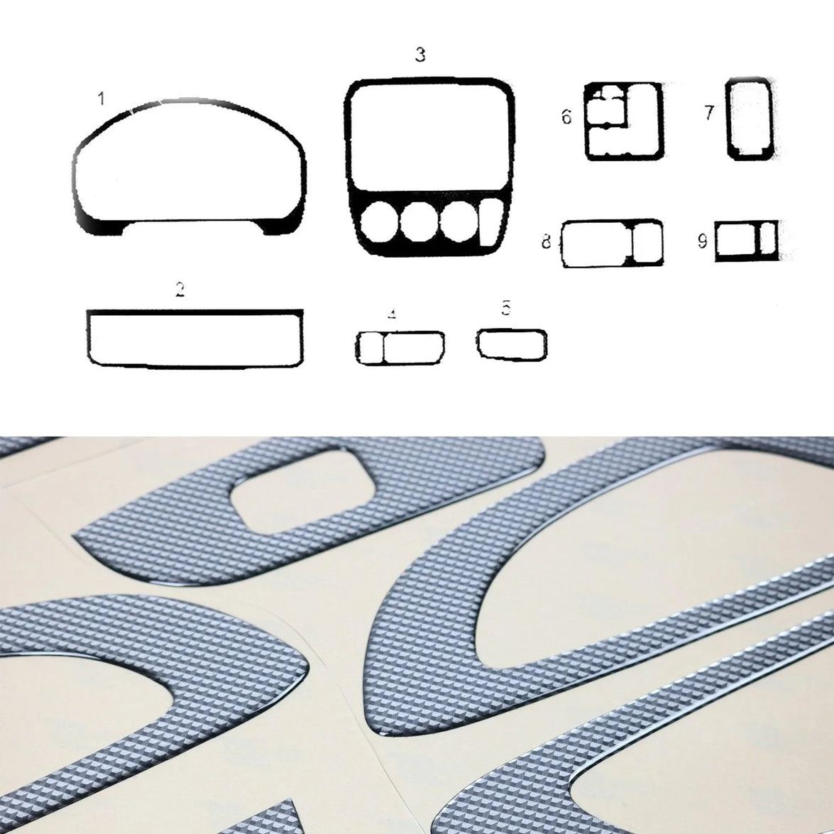 3403DK001C SUV Dashboard Kit for 1997-2004 Honda CR-V, Carbon - 9 Piece