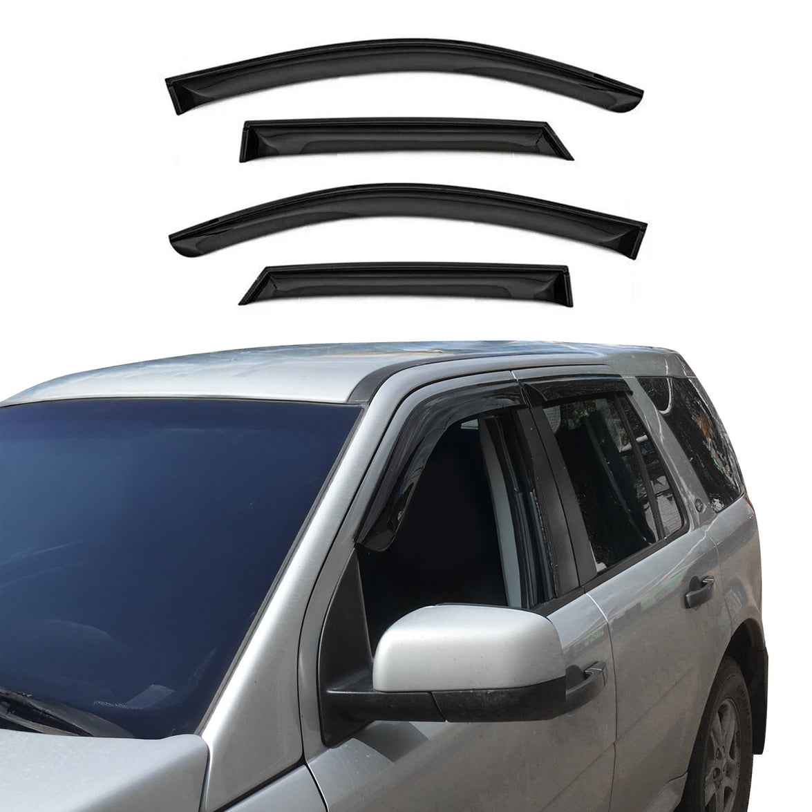 3422203 SUV Acrylic Wind Deflector for 2015 Honda Pilot III, Black - 4 Piece