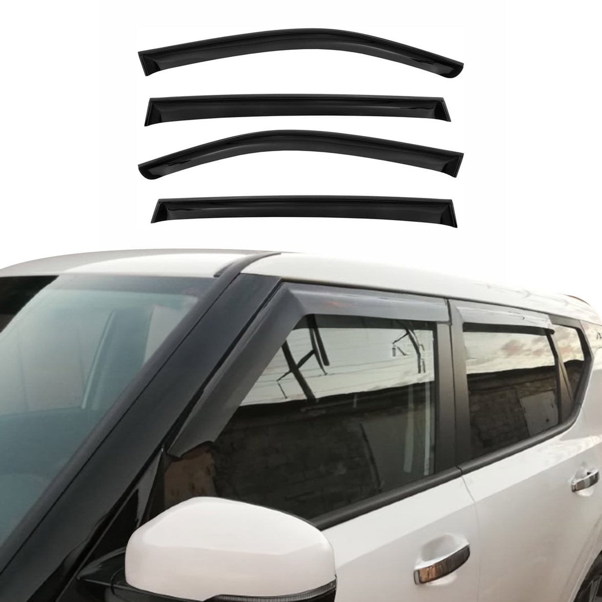 HB Acrylic Wind Deflector - Black - 4 Piece - Aerodynamic Design