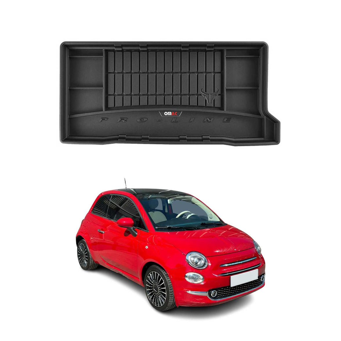 2525260 Proline TPE Trunk Liner Mat for 2007 Fiat 500, Black
