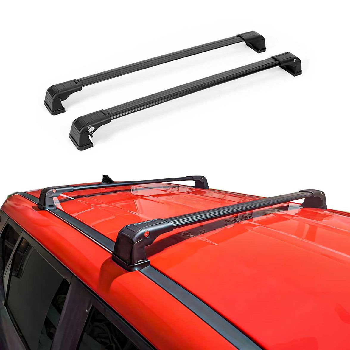 2620926B Wing Roof Rack Cross Bar for 2010-2013 Ford Transit Connect, Black - 2 Piece