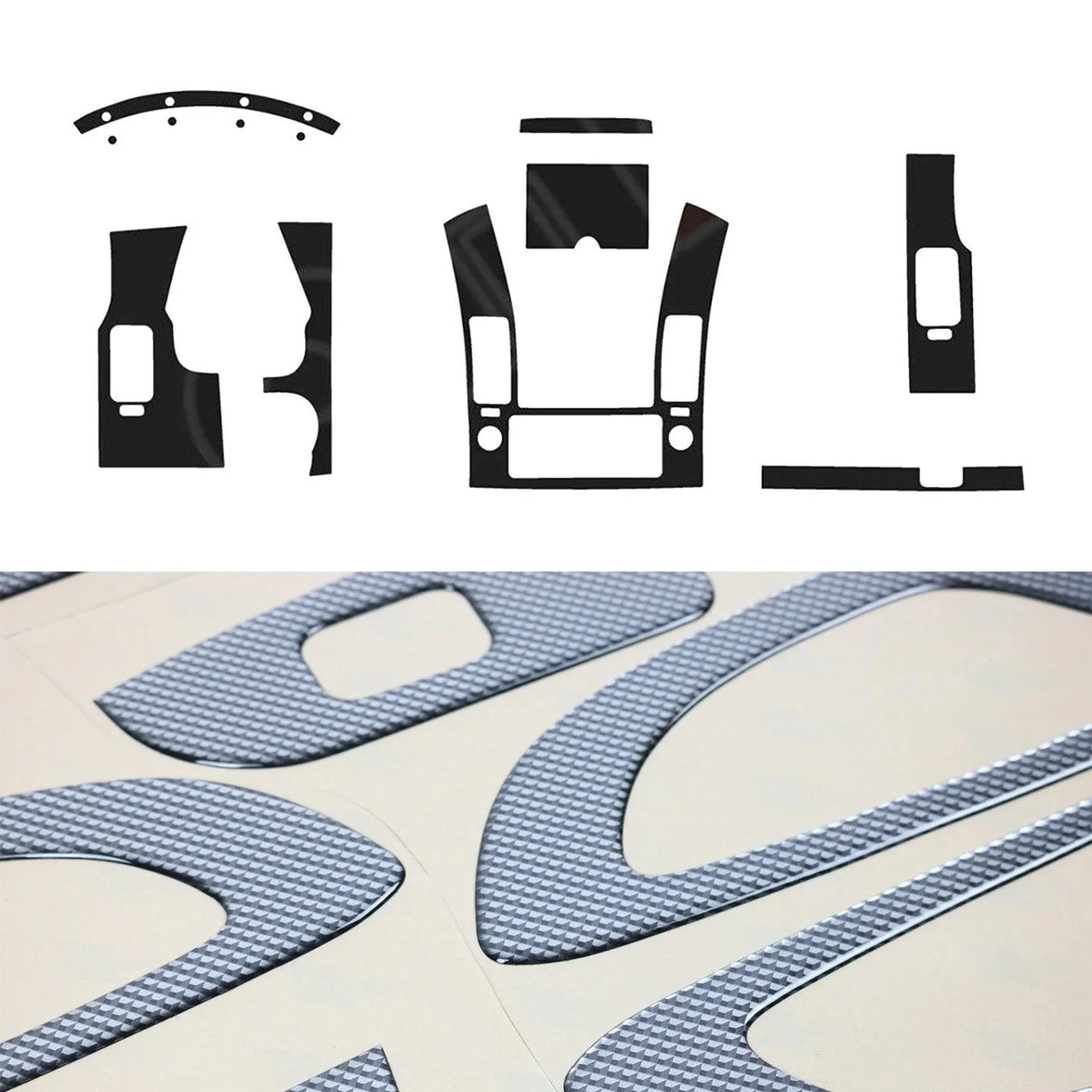 5003DK001C Pick-Up Dashboard Kit for 2006-2012 Nissan Navara, Carbon - 17 Piece