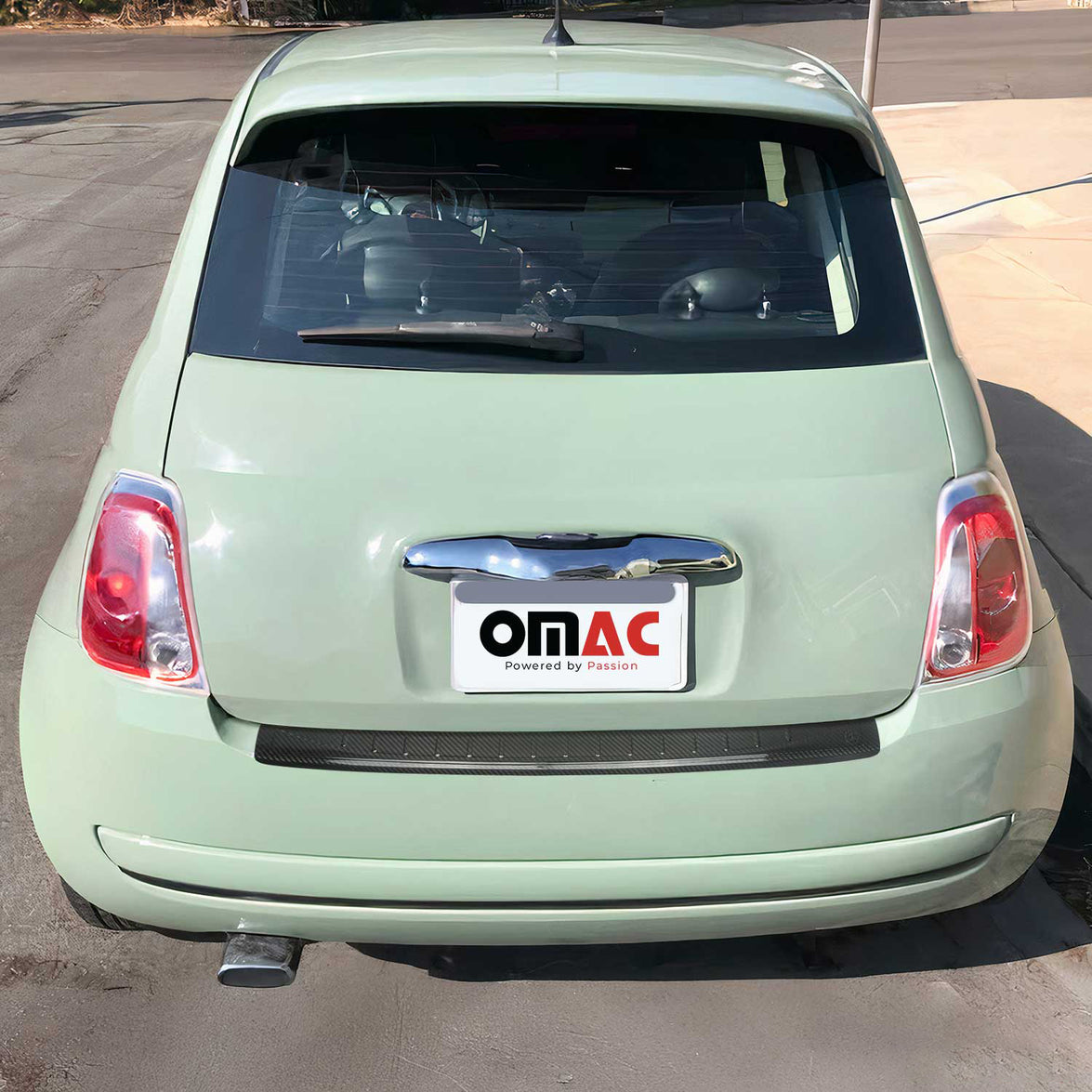 Picture of Omac USA 2525093C Carbon Fiber Rear Bumper Sill Cover for 2007-2015 Fiat 500-500C&#44; Gloss Black