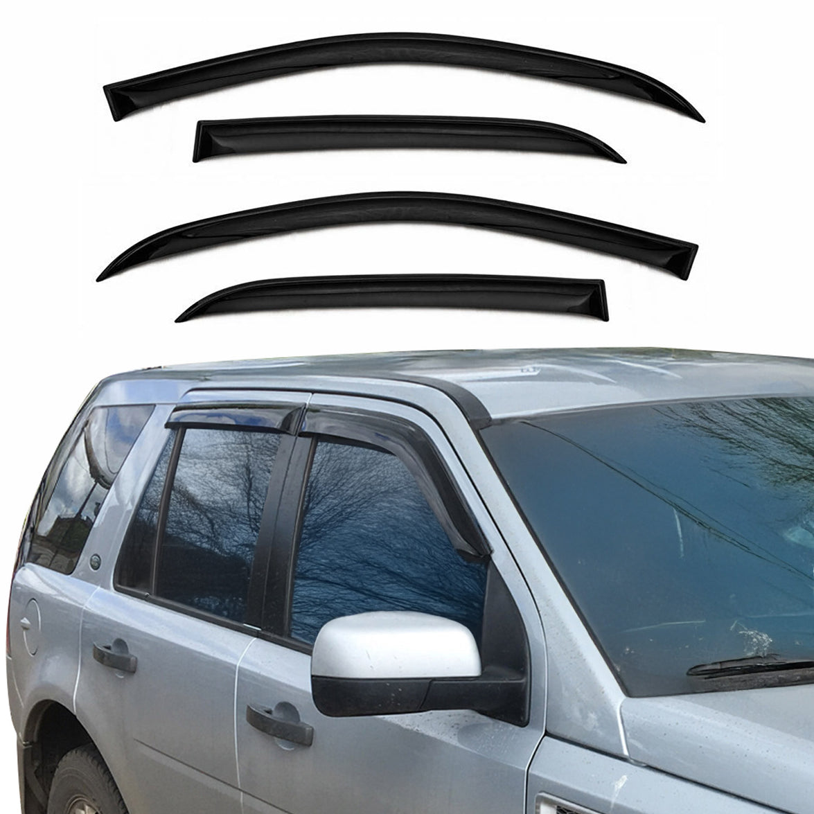 5217203 Acrylic Wind Deflector for 2012 Buick Encore, Black - 4 Piece