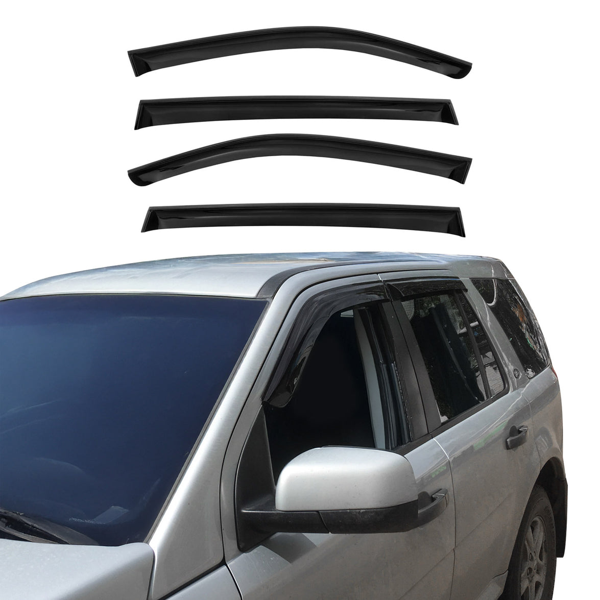 1223203 Acrylic Wind Deflector for 1999-2006 BMW X5 E53, Smoke Black - 4 Piece
