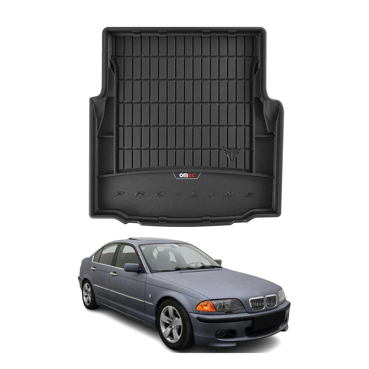 1201260 Sedan Proline Premium TPE Trunk Liner Mat for 1998-2005 BMW 3 Series E46, Black