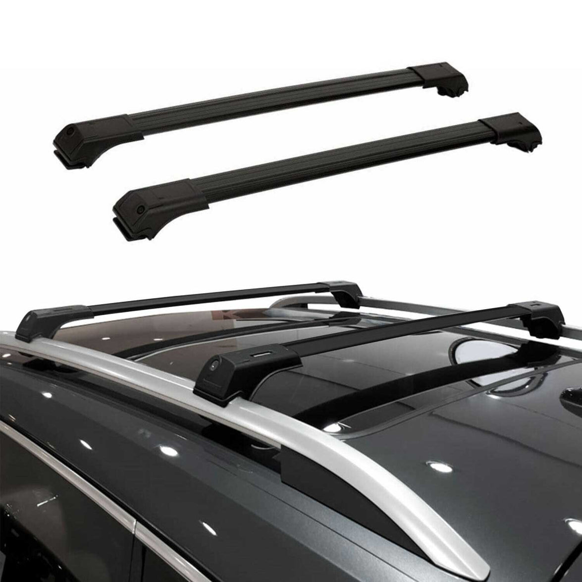 1211924B Skybar Roof Rack Cross Bar for 2007-2014 BMW X6 E71 & E72, Black - 2 Piece