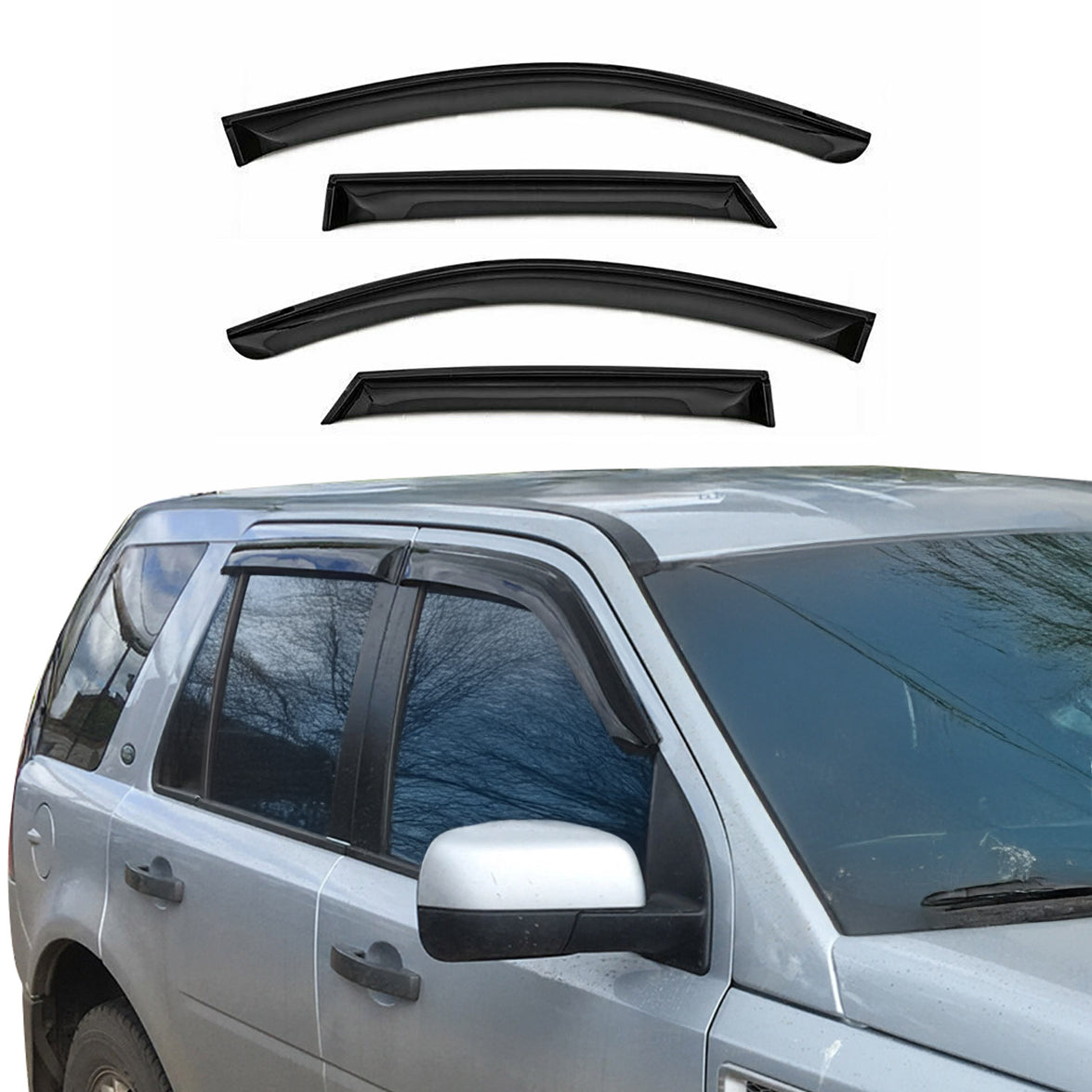 1691203 Acrylic Wind Deflector for 2011-2015 Chevrolet Orlando, Black - 4 Piece
