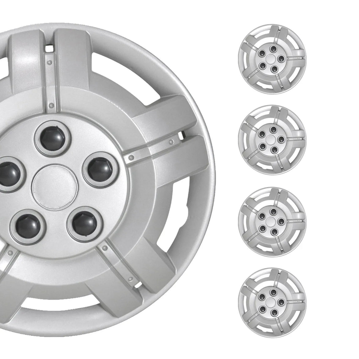 96HCA164 15 in. Hup Caps Wheel Cover - Silver - 4 Piece