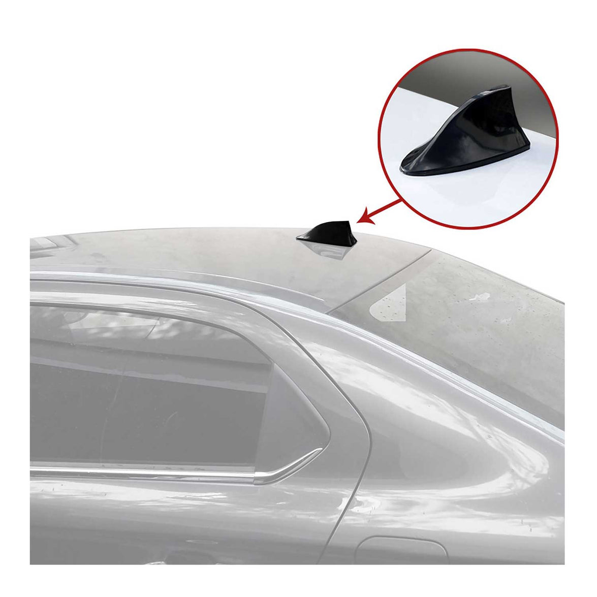 9600025 Universal Shark Antenna Piano Schwarz