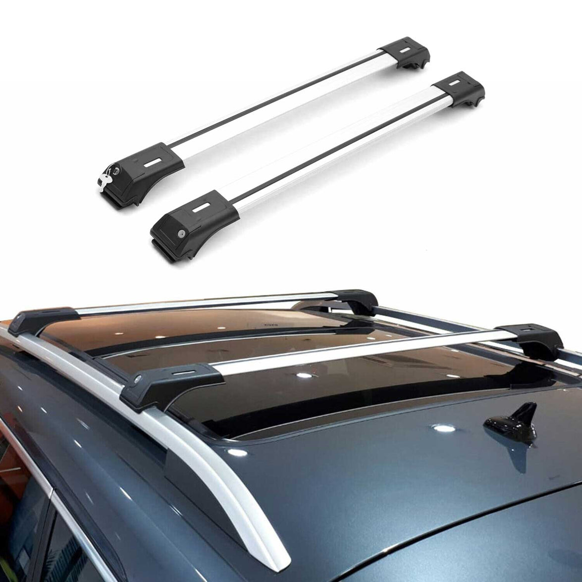 Skybar Roof Rack Cross Bar - Gray - 2 Piece - Aerodynamic Design