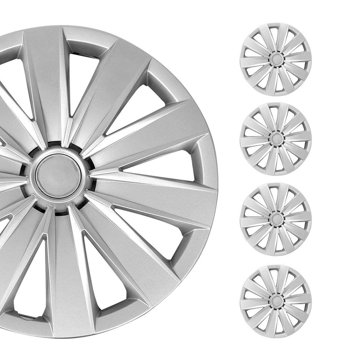 96HCA130 15 in. Hub Caps Wheel Cover - Gray - 4 Piece