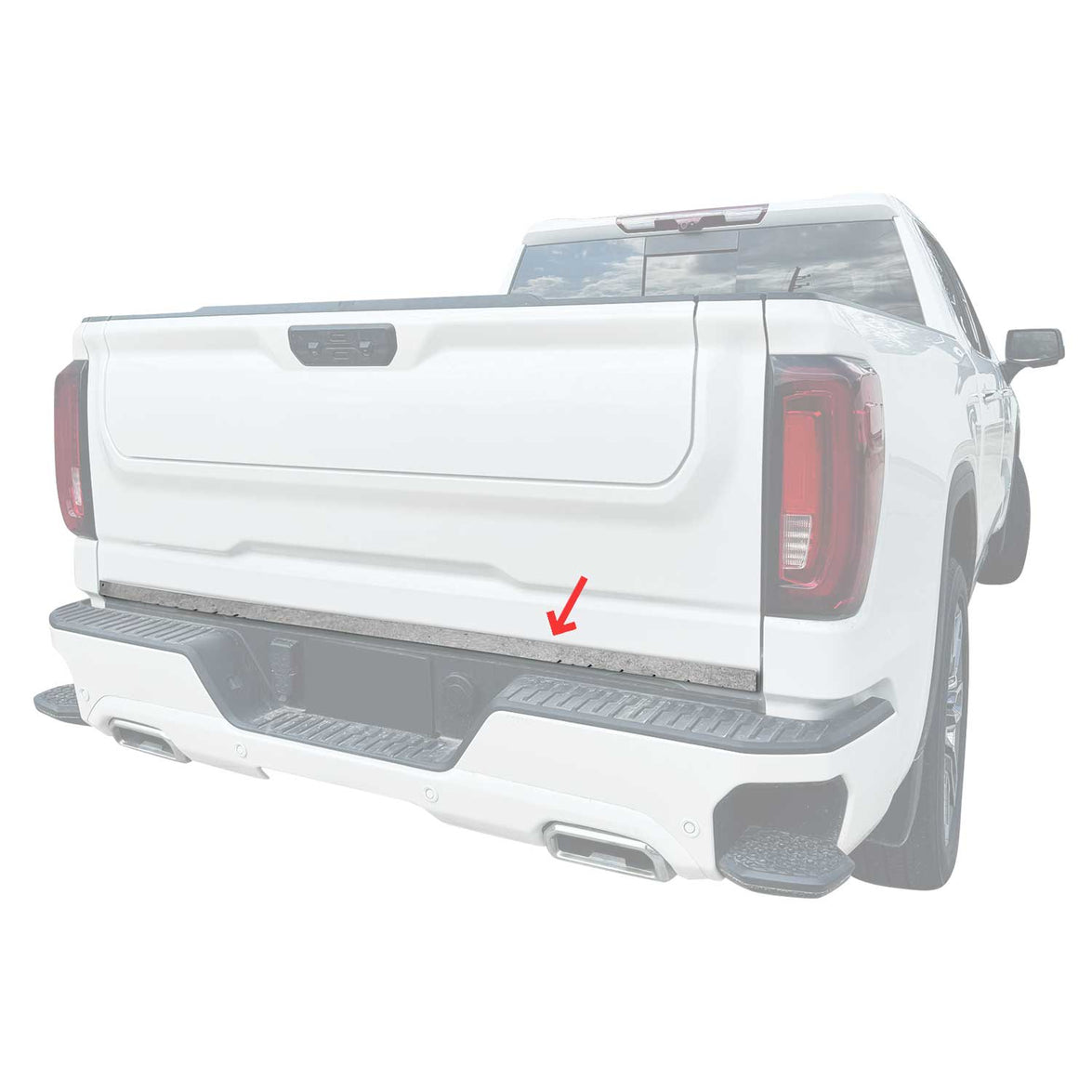 LC-2696052 Stainless Steel Gloss Tailgate Trim for 2009-2014 Ford F150, Silver