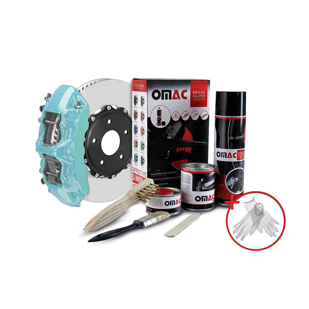 Picture of Omac USA 96AA1017 Glossy High-Temperature Brake Caliper Lacquer Set - Nevada Blue