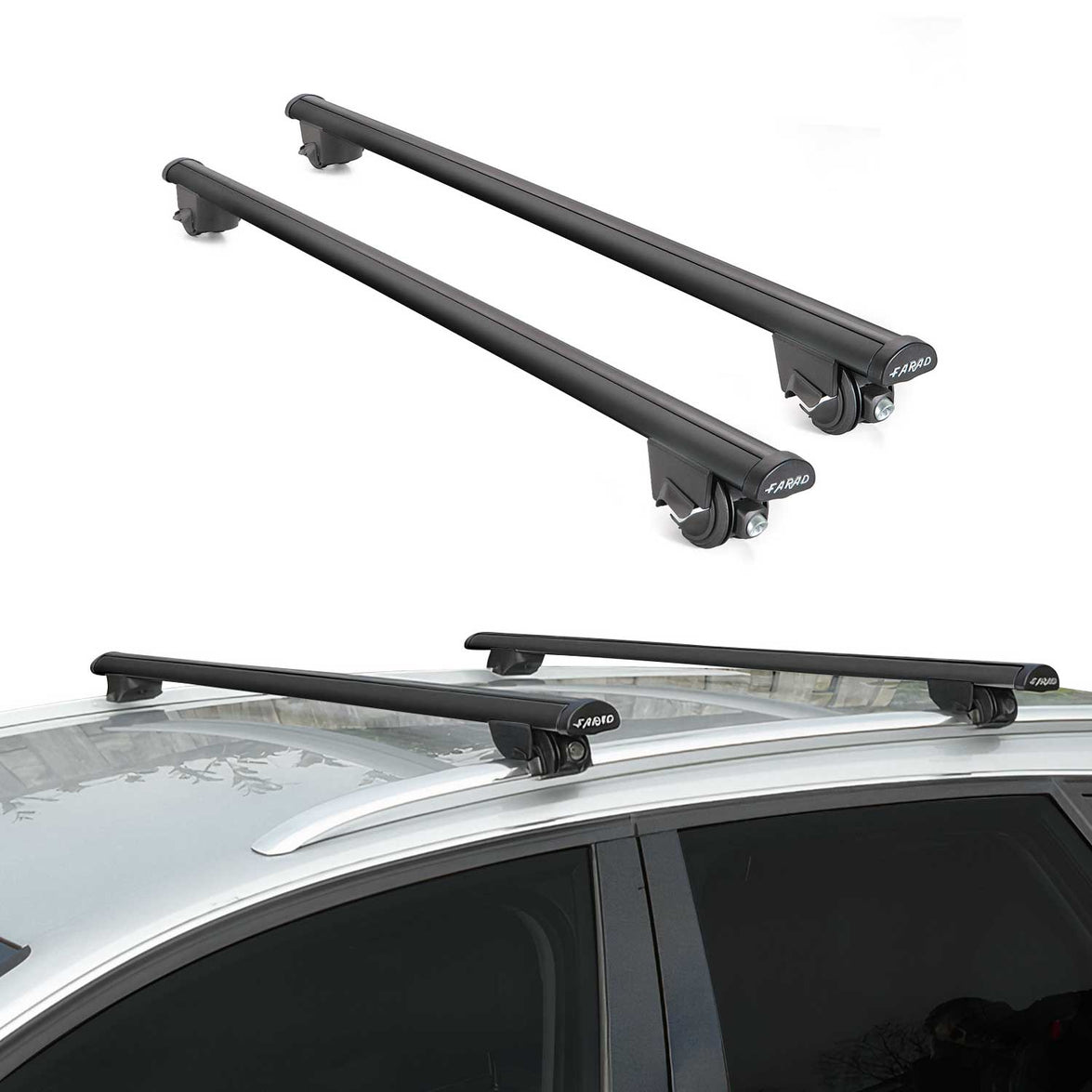 9696FRB5130B Beamar 5-130 Aluminum Universal Roof Rack Cross Bar for 2020-2025 Ford Escape, Black - 2 Piece