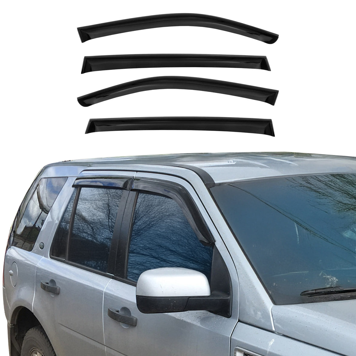 9977203 Acrylic Wind Deflector for 2010-2015 Lexus RX 450 H, Black - 4 Piece