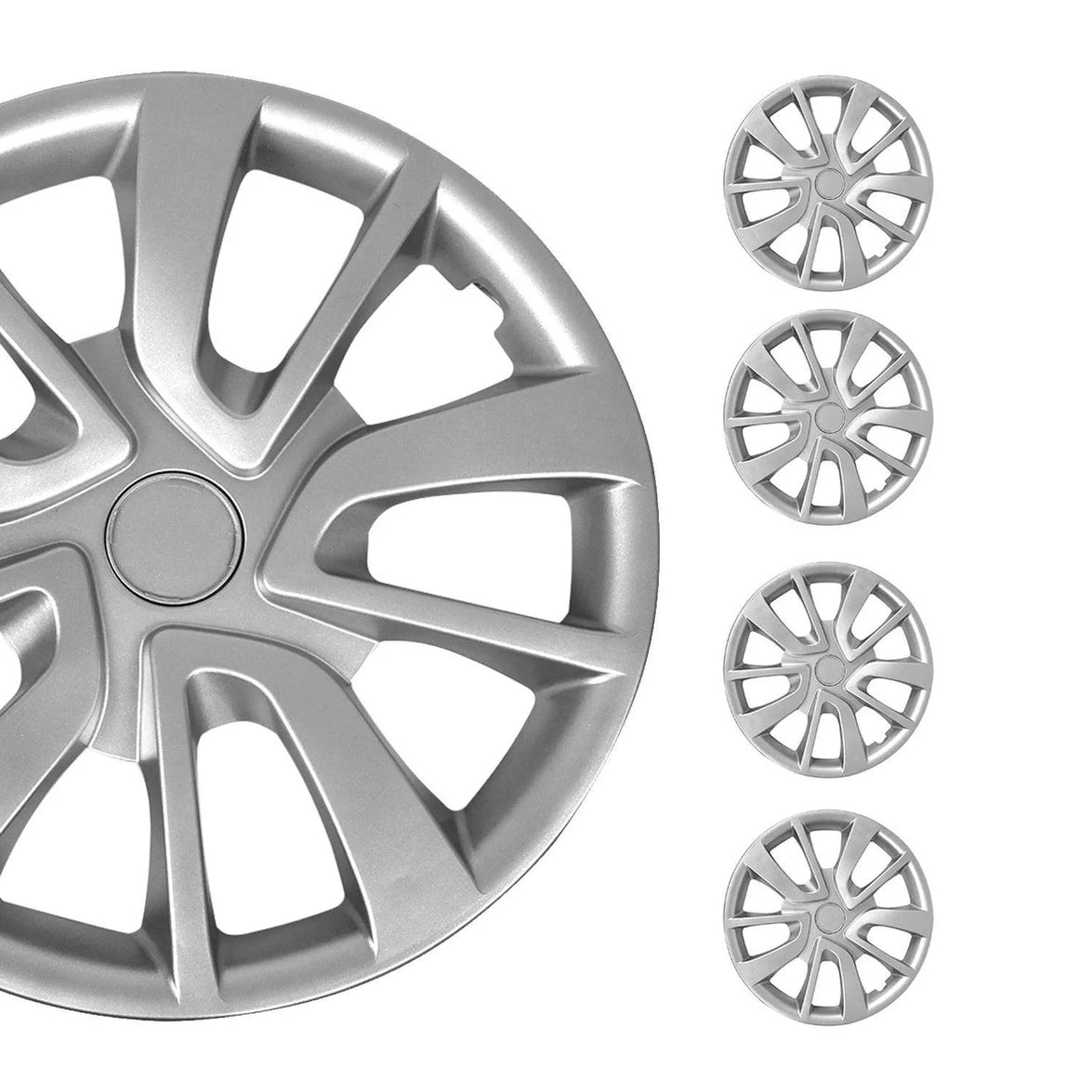 96HCA174 15 in. Hub Caps Wheel Cover, Gray - 4 Piece