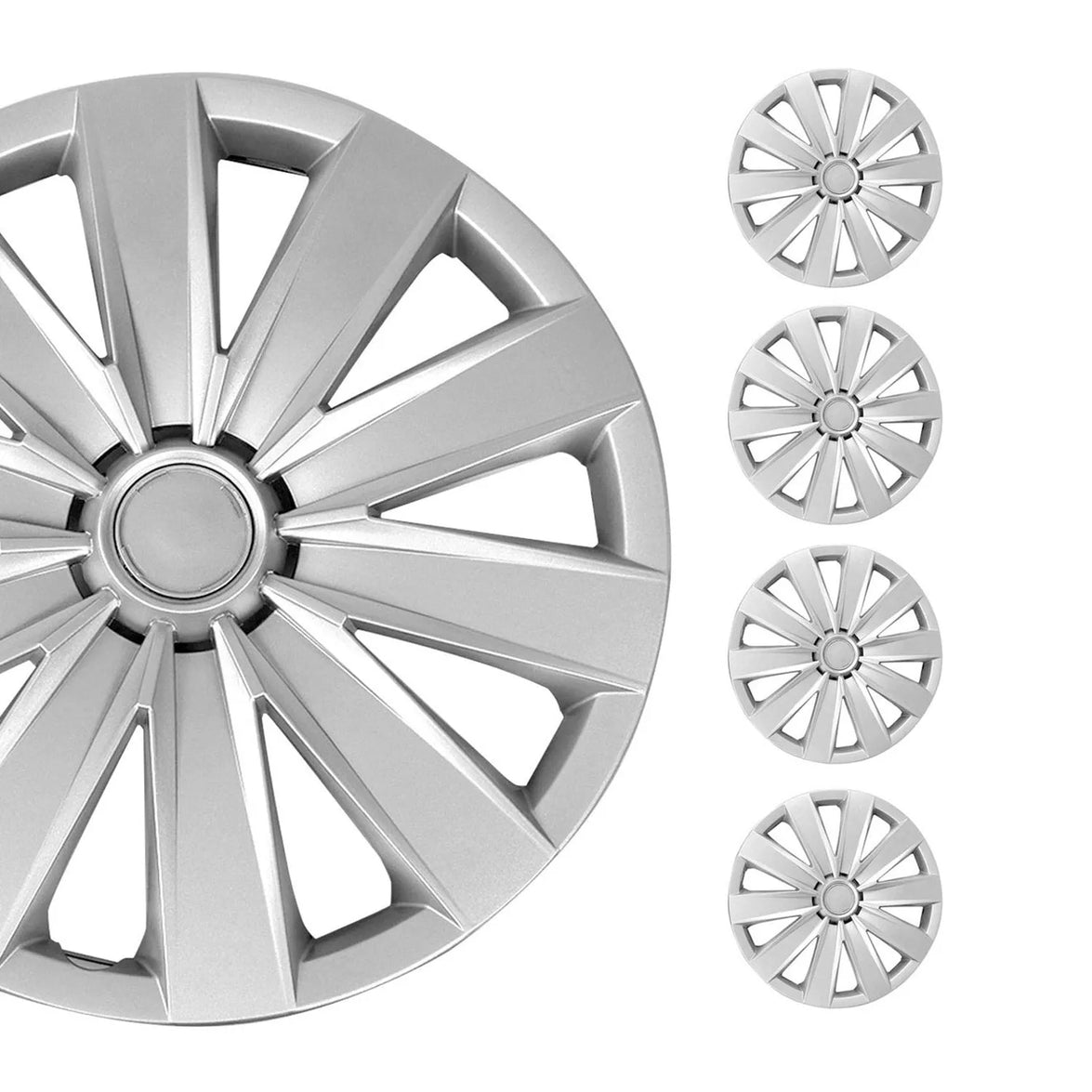 96HCA152 16 in. Hub Caps Wheel Cover, Gray - 4 Piece