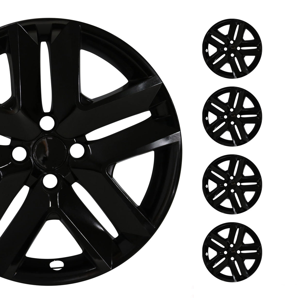 96HCA201B 16 in. Hub Caps Wheel Cover, Black - 4 Piece