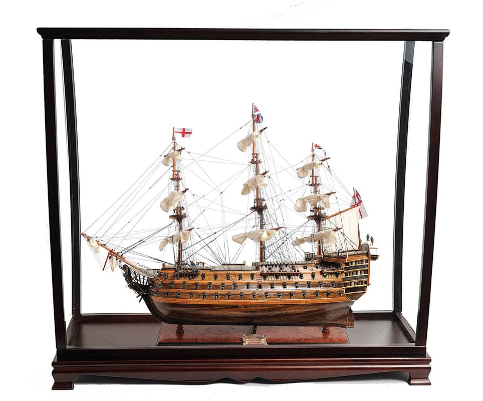 Picture of Old Modern Handicrafts T033A HMS Victory Midsize with Display Case - Natural Wood