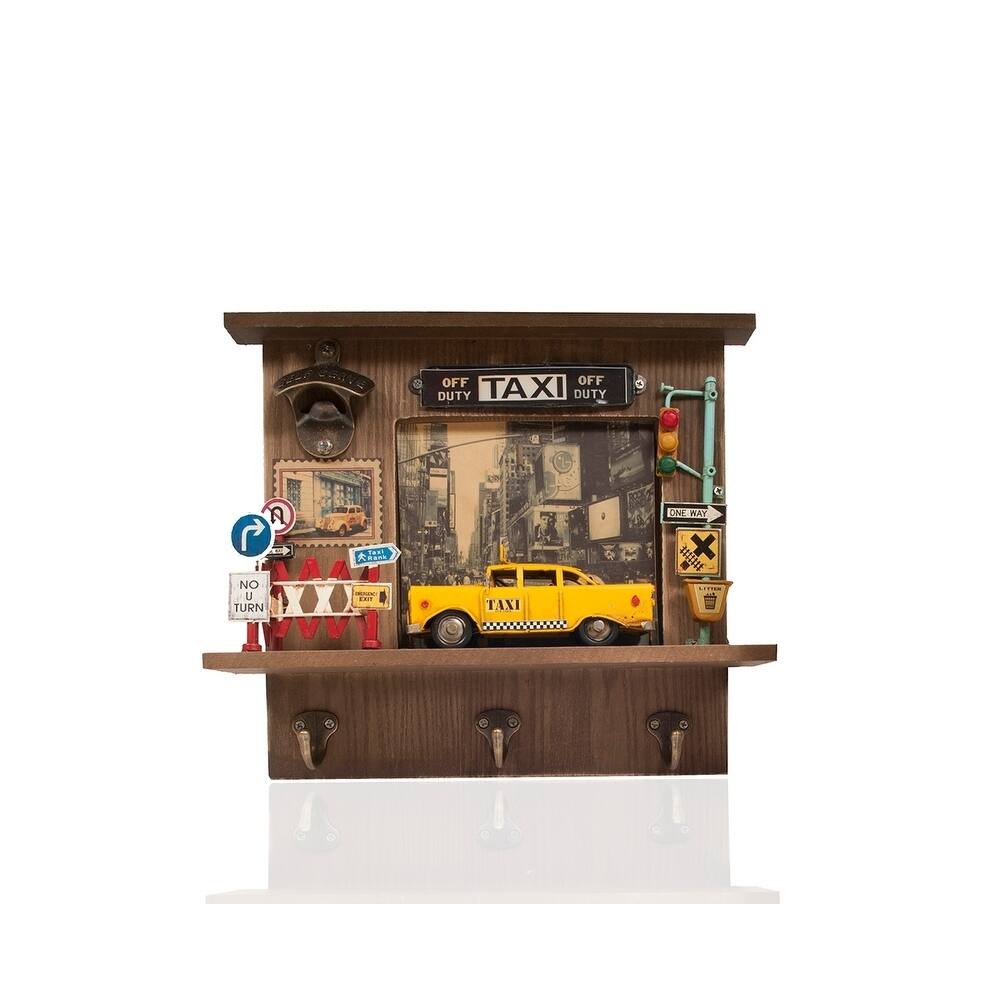 Vintage New York City Checker Taxi Shadow Box