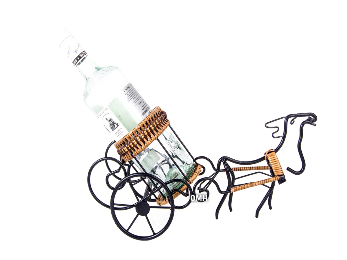 MS014 Moose-Drawn Sleigh Ride Wine Holder