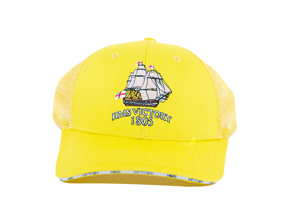 11 x 8 x 5 in. HMS Victory Embroidered Cap in Yellow by Alison