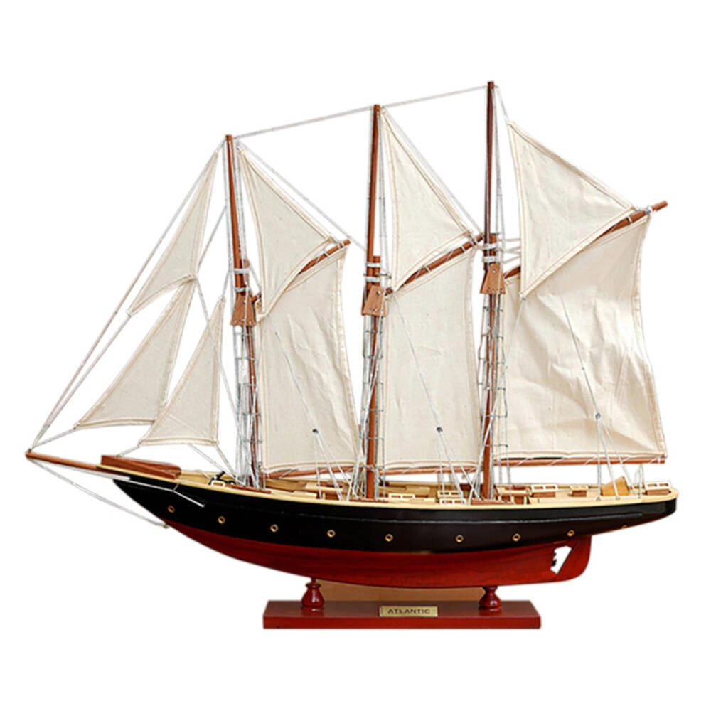 Y006 Atlantic Painted Sailboat Schooner Yacht Model - Large