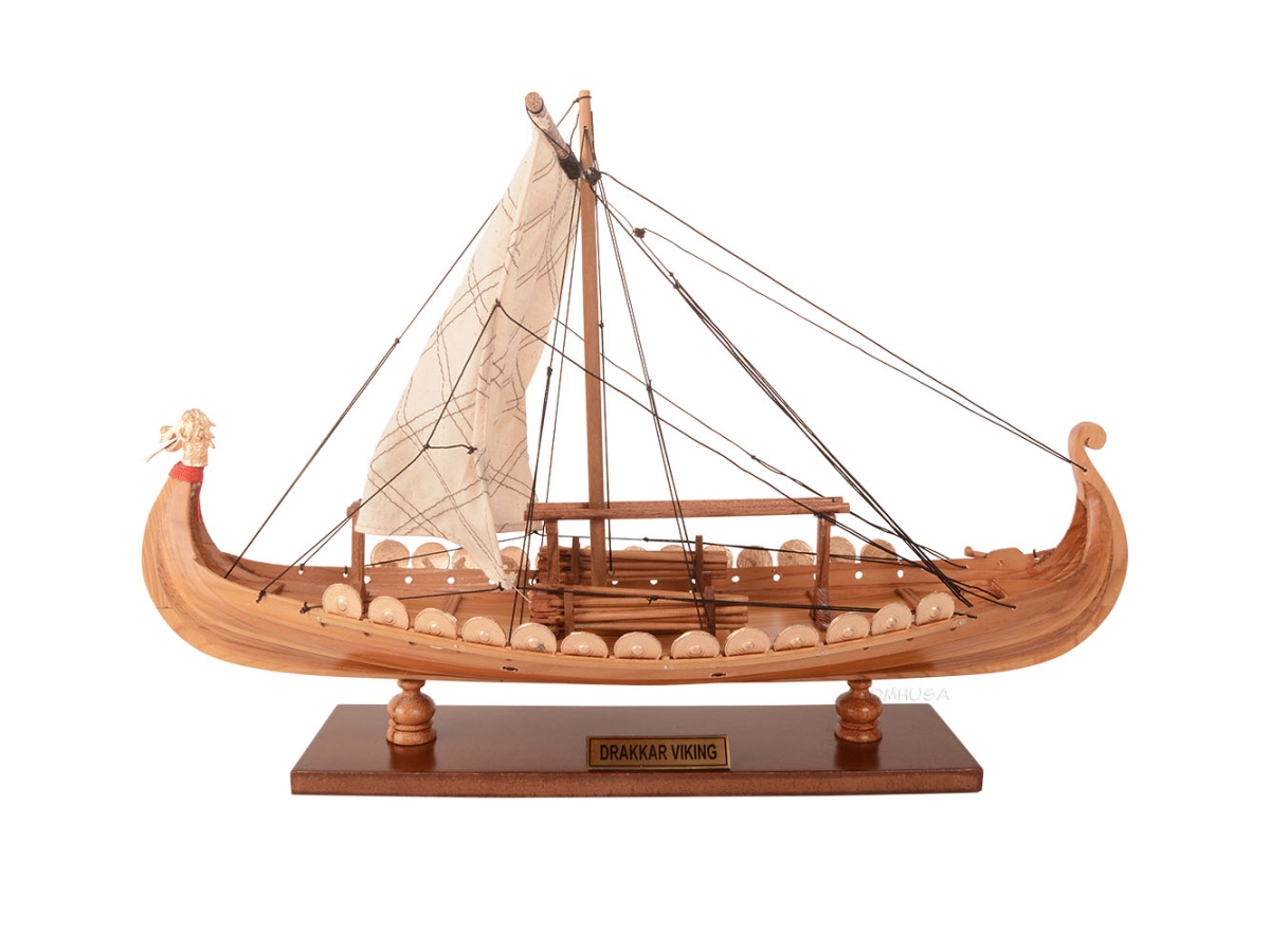 B036F7 Drakkar Viking Combo of Model Ship & Polo Shirt Set - Small
