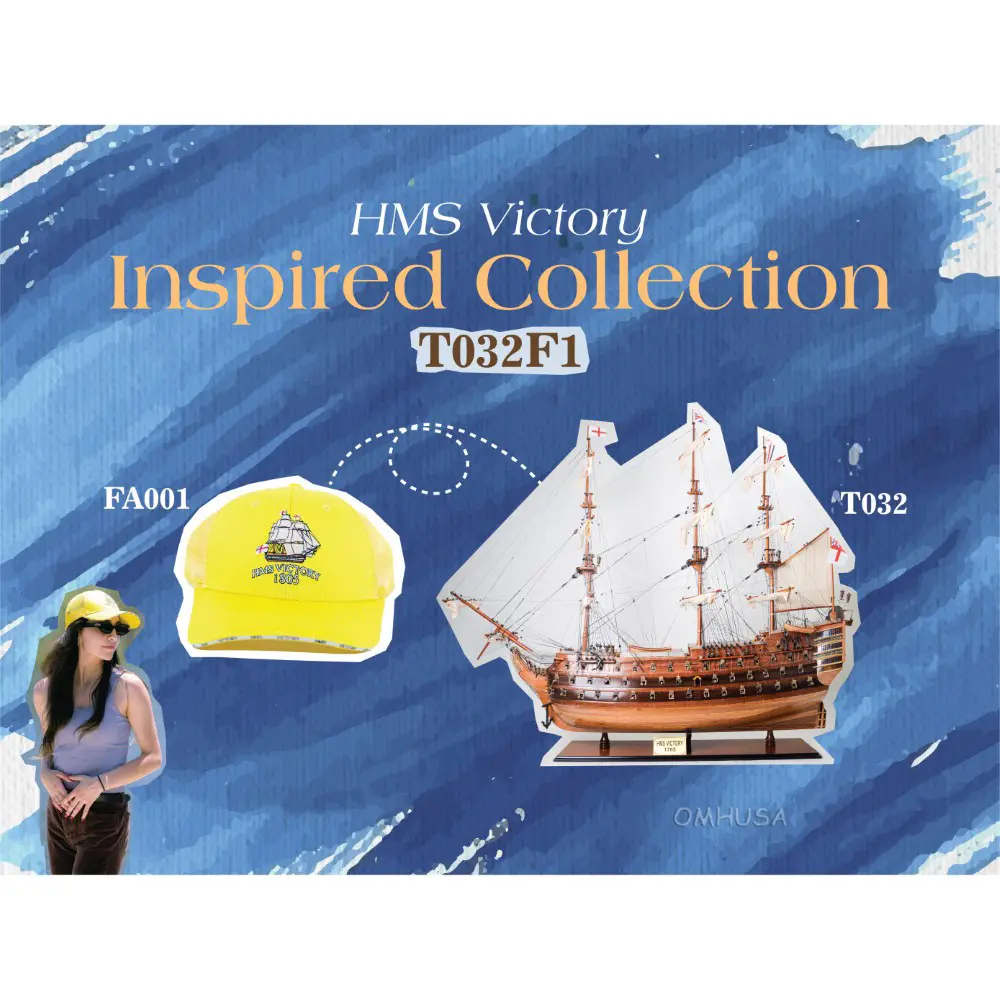 T032F1 53 in. Ultimate HMS Victory Combo of Model Ship & Classic Hat