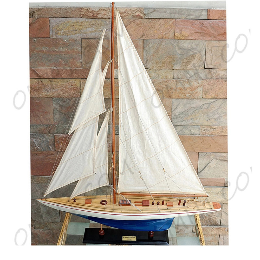 Y101 Enterprise Painted Sailboat Schooner Yacht Model - Large