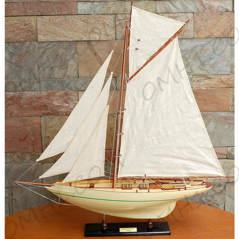 Y168 Pen Duick Creme Painted Sailboat Schooner Yacht Model - Medium