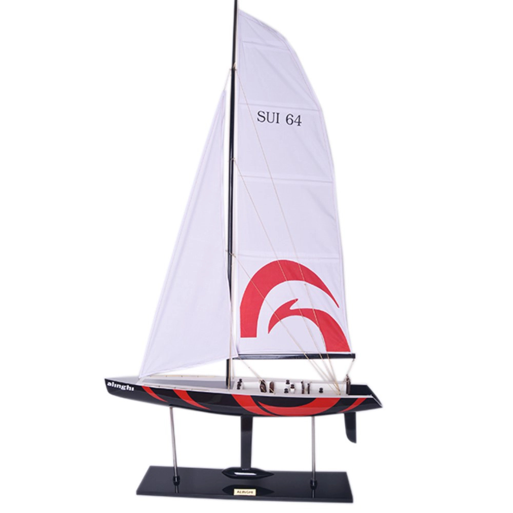 Y172 Alinghi Painted Sailboat Schooner Yacht Model - Medium