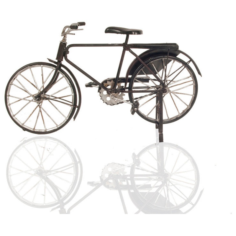 AJ099 Vintage Handmade Metal Bicycle Sculpture, Black