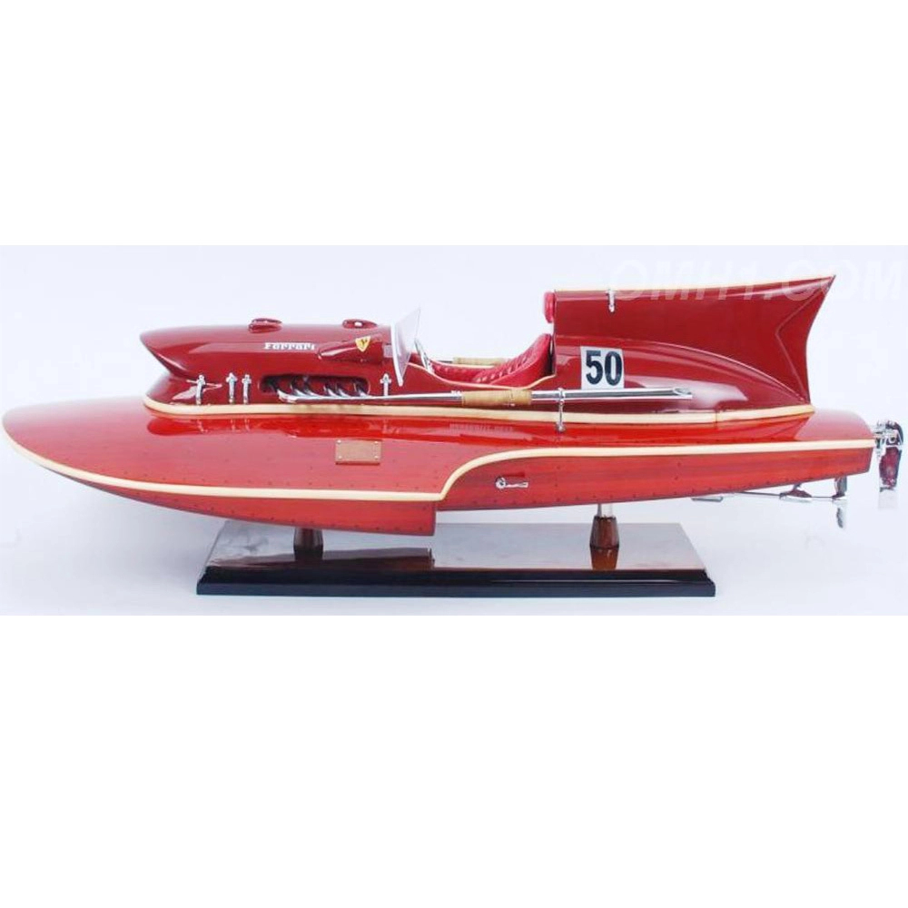 B307 Ferrari Hydroplane Painted Speedboat Model - Small