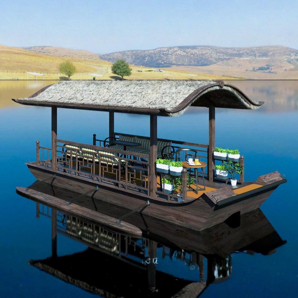 K240 Composite Gazebo Houseboat with Roof
