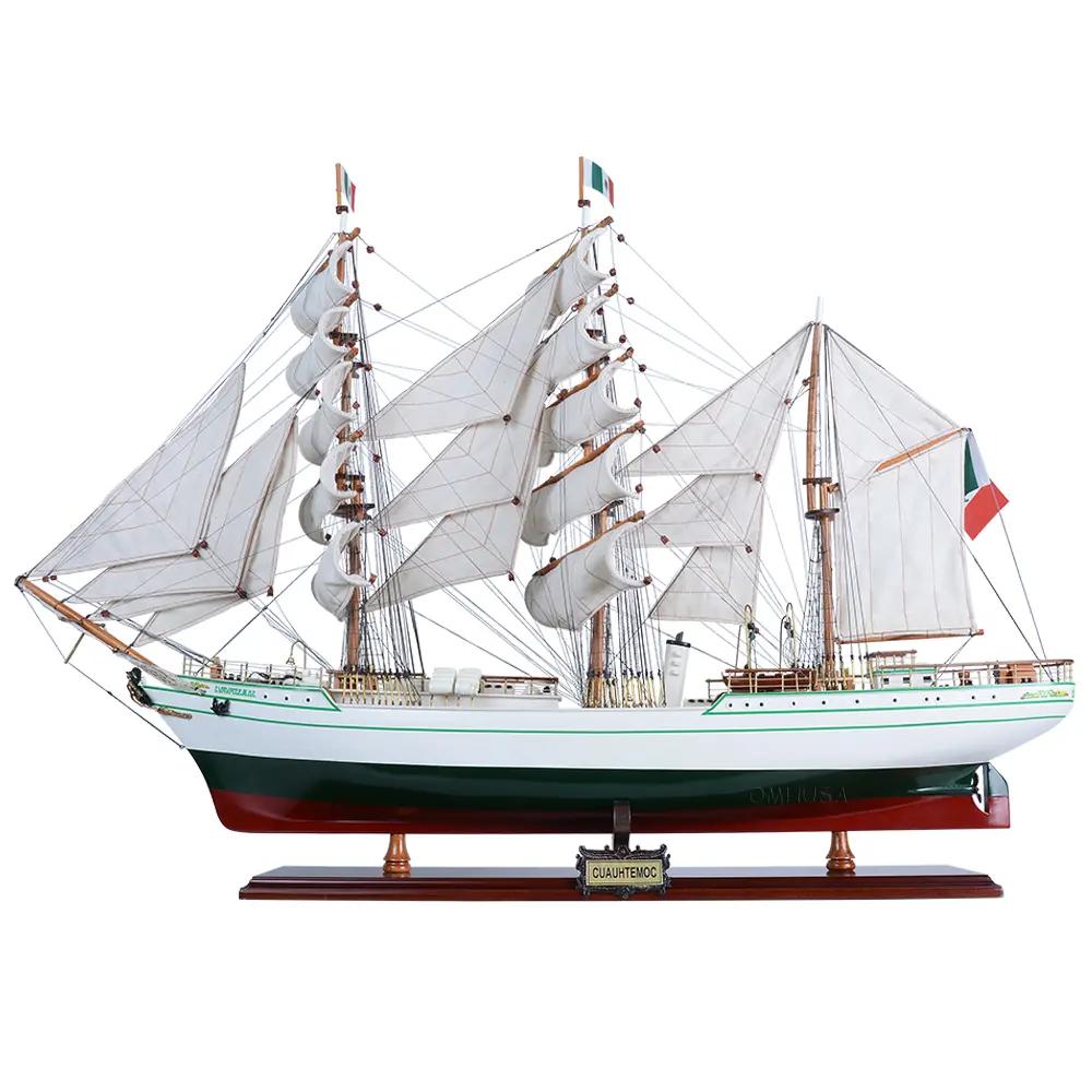 T391 Cuauhtemoc Tall Ship Model - Curved Sails - Large