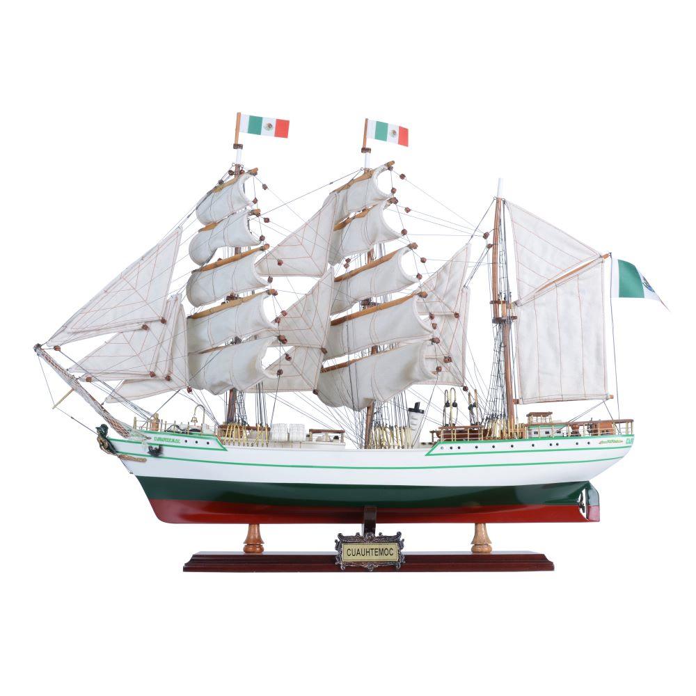 T390 Cuauhtemoc Tall Ship Model, Medium, 28 in., Curved Sails