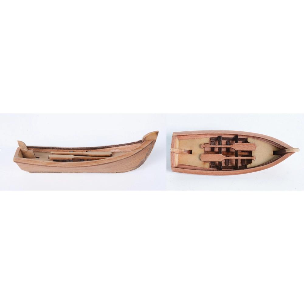 PTL003 High-Bow Wooden Lifeboat with Paddles - Medium & Large - 2 Piece