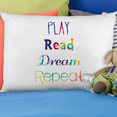 One Bella Casa 74096PCES59 15 x 19 in. Play Read Dream Printed Standard Pillow Case, Multicolor