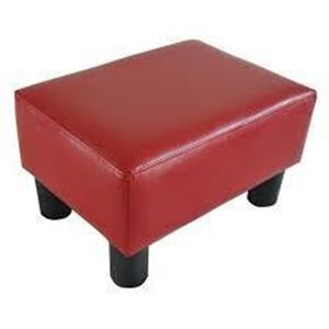 Picture of  CB15602 Ottoman Footrest Stool Faux Leather - Red