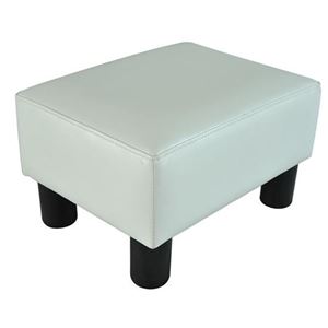 Picture of  CB15604 Ottoman Footrest Stool Faux Leather - White