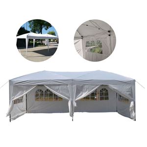 10 ft. x 20 in. Outdoor Gazebo Tent, Easy Pop Up with 6 Walls - White