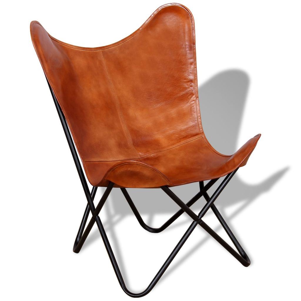 Picture of  CB20450 Real Leather Butterfly Chair&#44; Brown