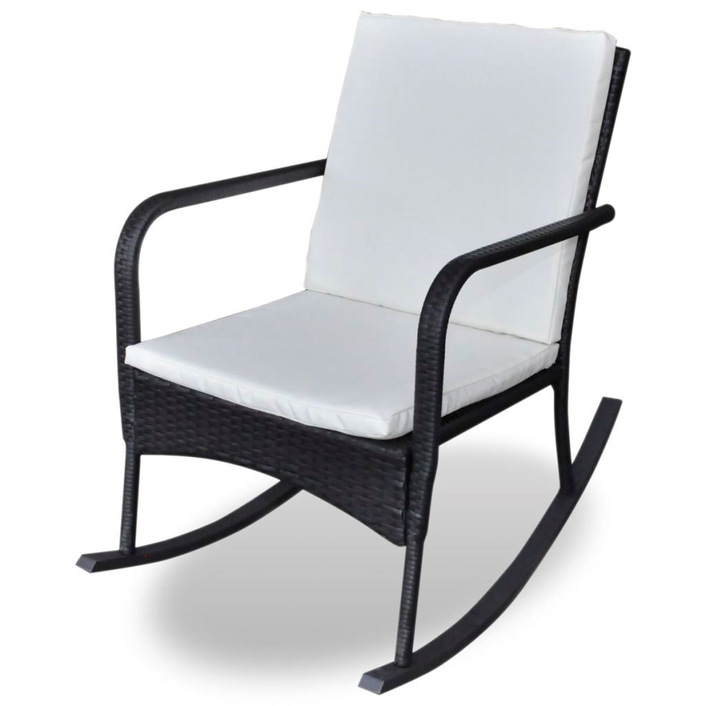 Picture of  CB20562 Garden Rocking Chair Poly Rattan&#44; Black