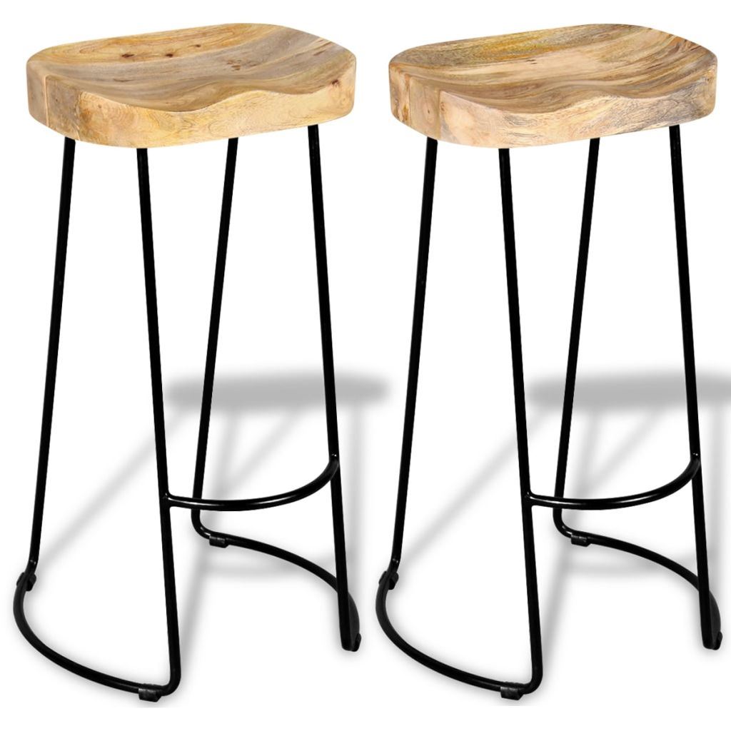 Picture of  CB20579 Solid Mango Wood Gavin Bar Stools - 2 Piece