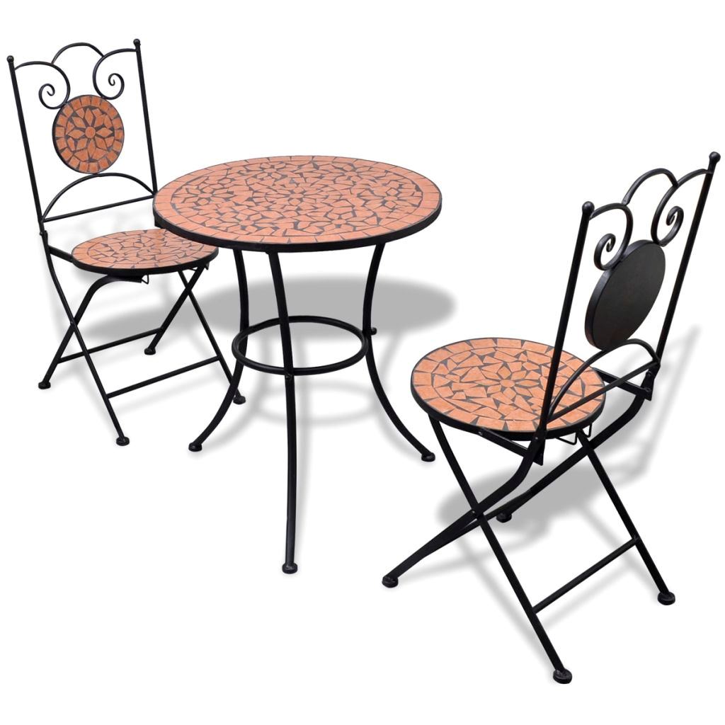 Picture of  CB20674 23 in. Mosaic Terracotta Outdoor Bistro Table - 2 Chairs