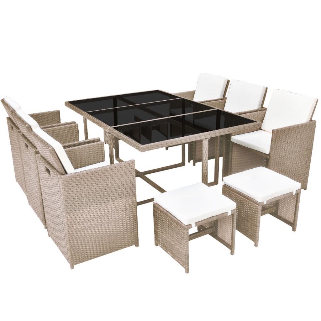 Picture of  CB20703 Poly Rattan Outdoor Dining Set&#44; Gray Beige